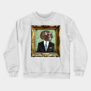 Triceratops Man in Vintage Frame Crewneck Sweatshirt